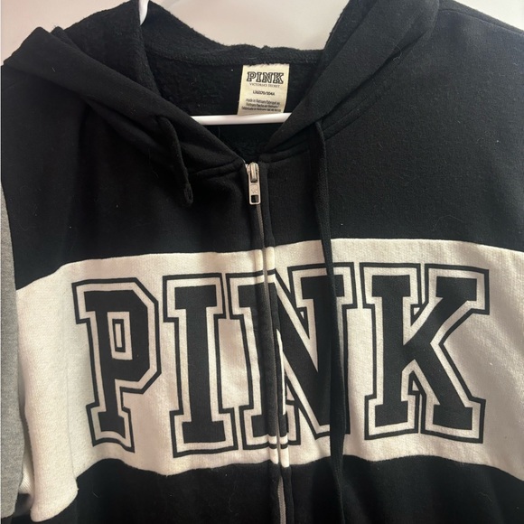 PINK Victoria's Secret Black and Gray Colorblock Sweater - Picture 3 of 3